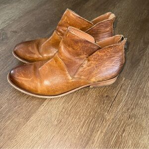 Kork-Ease Ryder Boots Leather‎ Short Ankle Rum Brown Women's Size 9 Zipper Back
